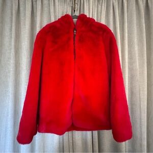 ASOS Red Furry Hoodie